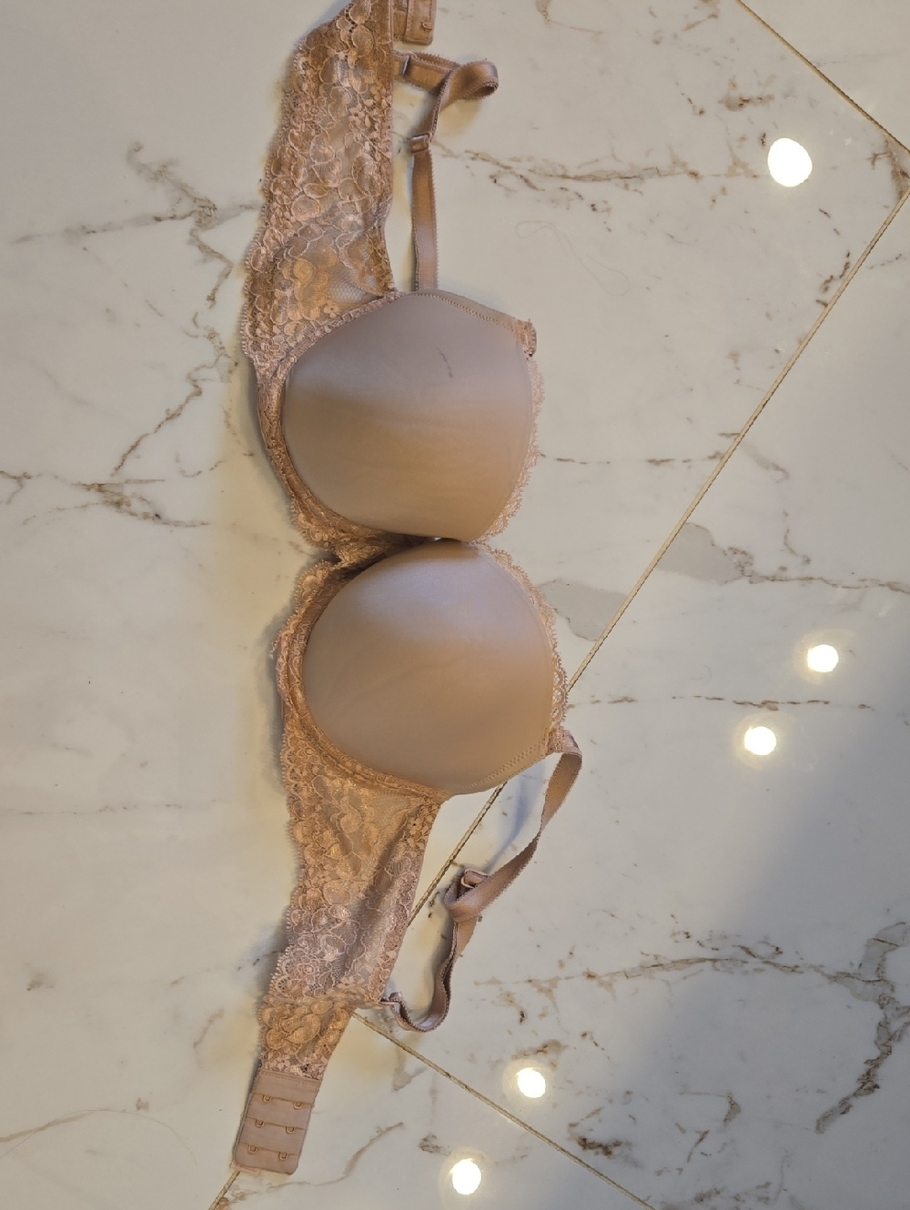 Victoria's Secret 36C Lace-Back Bra - Nude